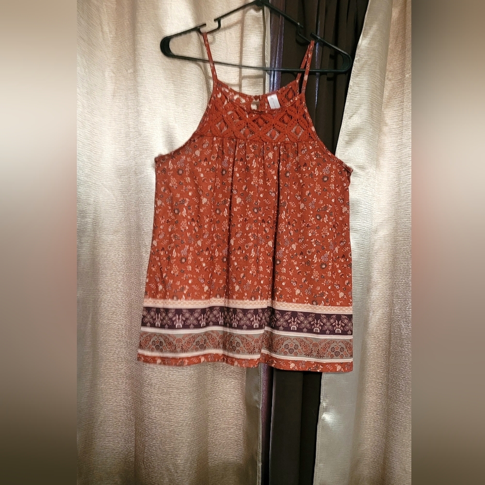 No Boundaries Orange and Purple Sleeveless Tank Top